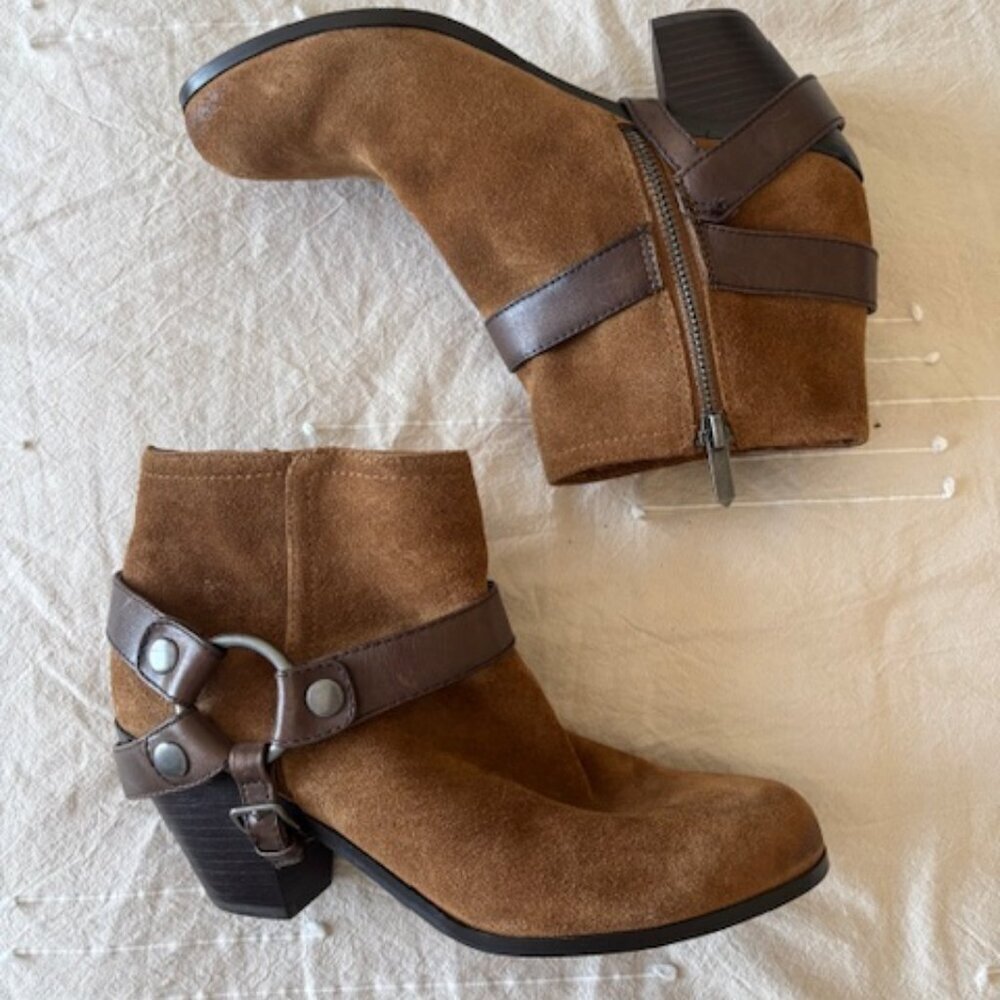 SAM EDELMAN LANDON WHISKEY SUEDE BOOTIES 8.5